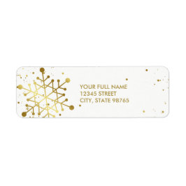 Elegante Gold Snowflake Rücksendeadressen-Aufklebe