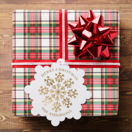 Elegante Gold Snowflake Weihnachten Ornament Karte