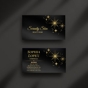 Elegante Gold Sparkle Esthetician Business Card Visitenkarte
