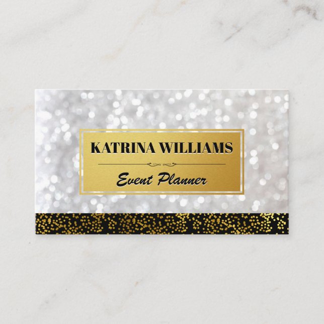 Elegante Gold-Speck mit Bokeh-Glamour Visitenkarte (Vorderseite)