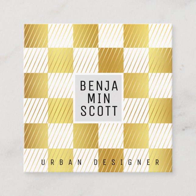 Elegante Gold Square Business Card Quadratische Visitenkarte (Vorderseite)