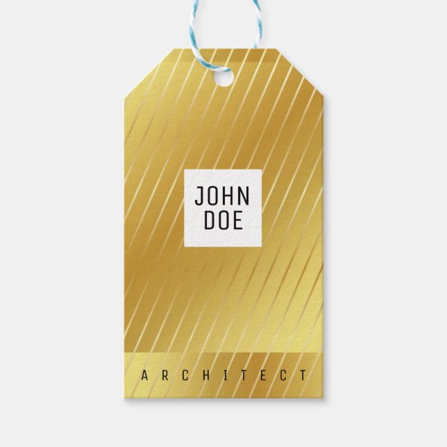 Elegante Gold Square-Geschenkmarke Geschenkanhänger (Vorderseite)