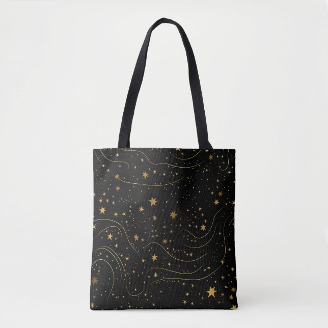 Elegante Gold Starry Night Tote Bag (Vorderseite)