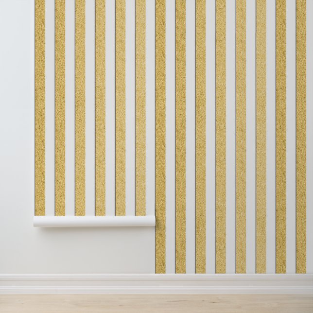 Elegante Gold Stripe Muster Touch des Glitzer Tapete (Anwendung)