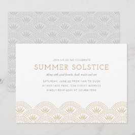 Elegante Gold Summer Solstice Party Einladung