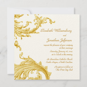 Elegante Gold Sweep Wedding Einladung