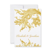 Elegante Gold Sweep Wedding Einladung UAWG