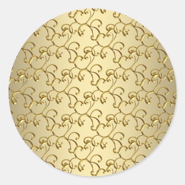 Elegante Gold Swirl Stickers (Vorderseite)