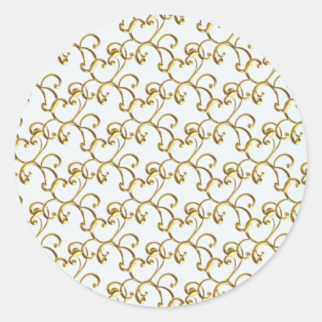 Elegante Gold Swirl Stickers (Vorderseite)