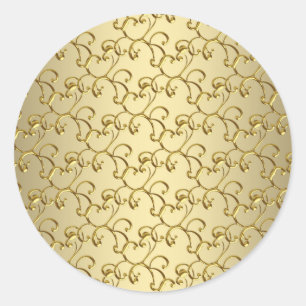 Elegante Gold-Swirls-Sticker Runder Aufkleber