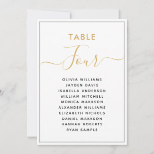 Elegante Gold Table Seating Chart Einladung