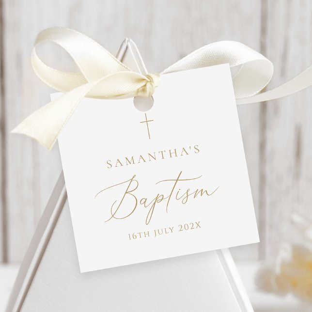 Elegante Gold-Tauf-Kalligrafie Geschenkanhänger (Von Creator hochgeladen)