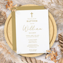 Elegante Gold Taufe Einladung zur Weihnachtsfeier