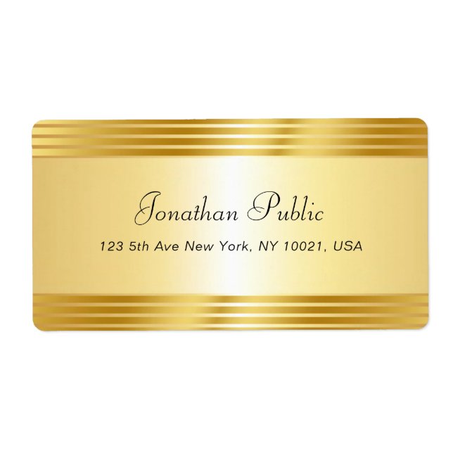 Elegante Gold Template Handgeschriebener Skriptnam (Vorne)
