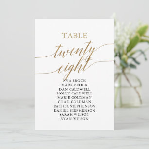 Elegante Gold Tischnummer 28 Seating Chart