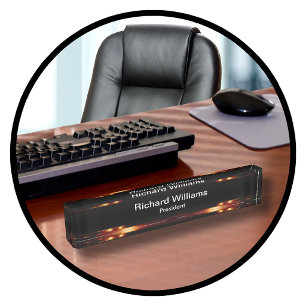 Elegante Gold-Ton moderne Executive-Geschenkidee Namensplakette