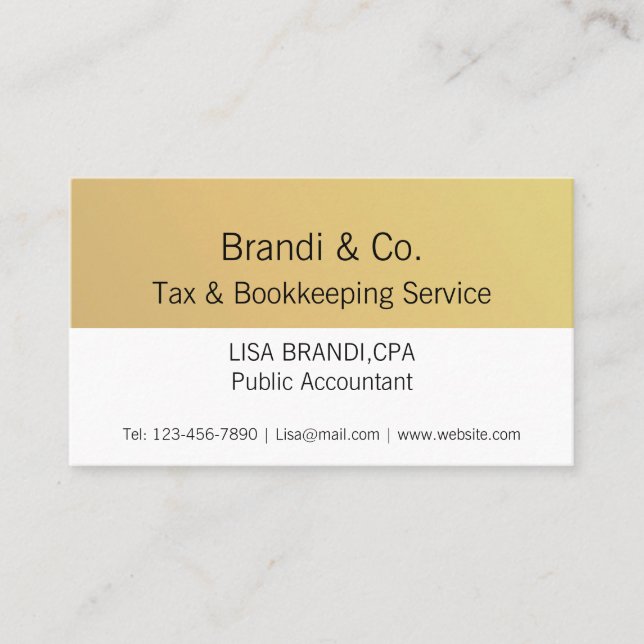 Elegante Gold Tone Logo Template Business Card Visitenkarte (Vorderseite)