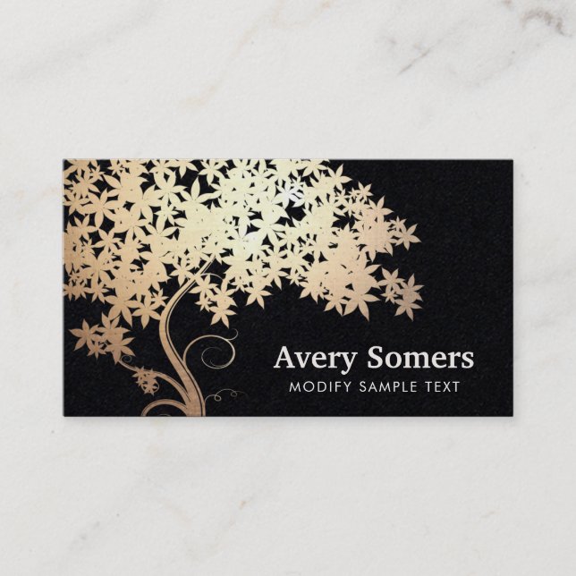 Elegante Gold Tree of Life Business Card Visitenkarte (Vorderseite)