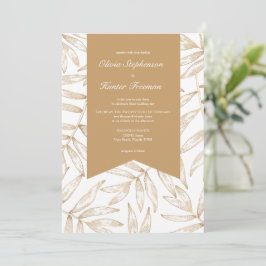 Elegante Gold Tropical Wedding Einladung