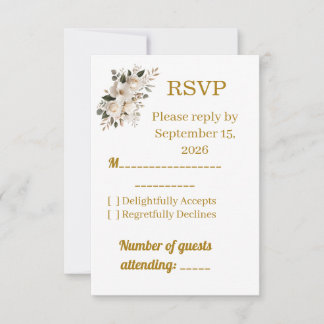 Elegante Gold-Typografie-Hochzeits-RSVP-Antwortkar RSVP Karte