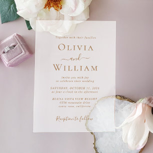 Elegante Gold-Typografie Minimalistische Hochzeit Acryleinladungen