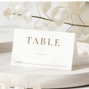 Elegante Gold Typografy Wedding Tischnummer Platzkarte