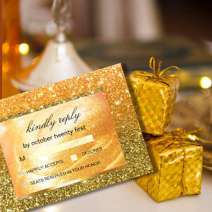 Elegante Gold UAWG Glitzer und Perl Dankeskarte