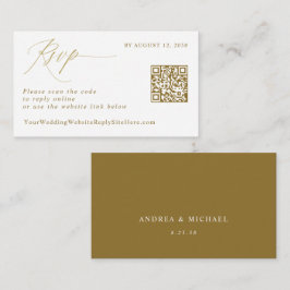 Elegante Gold UAWG QR Code Hochzeitreferenz Begleitkarte