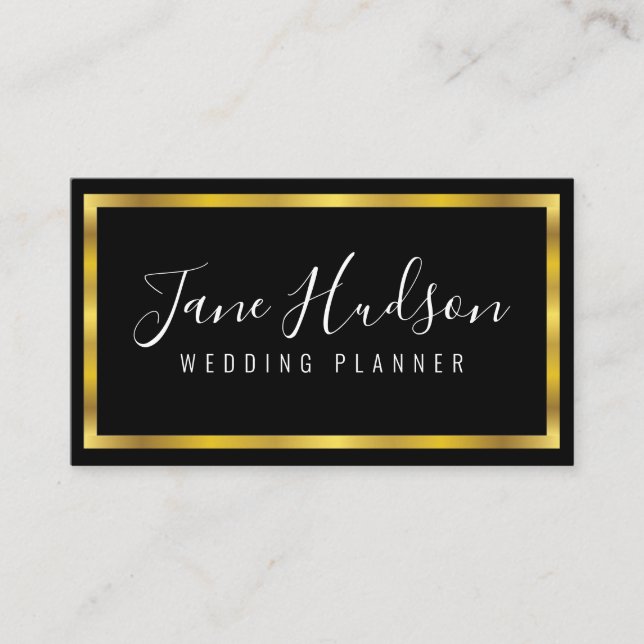 Elegante Gold- und Black Business Card 3.5X2.0 Visitenkarte (Vorderseite)