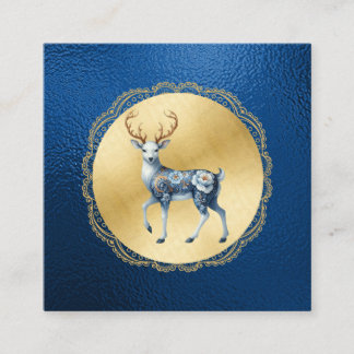 Elegante gold- und blaue Weihnachts-Beilage Notiz Begleitkarte