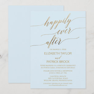 Elegante Gold- und Blauer Kalligraphie Einladung