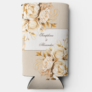 Elegante Gold- und Elfenblumenhochzeit Selters Dosenkühler
