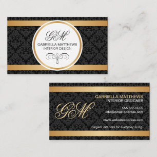 Elegante Gold- und Grauinitials Visitenkarte