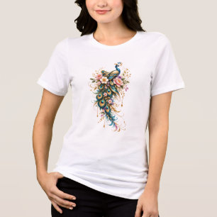 Elegante Gold- und Juwelton-Kunst Tri-Blend Shirt