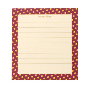 Elegante Gold- und Maroquin-Rahmen-Linierung Notizblock
