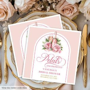 Elegante Gold- und Roséblüten- sowie Prosecco-Serv Serviette