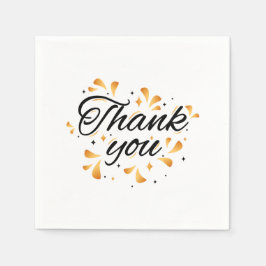 Elegante Gold- und Schwarz-Dankeschön-Ästhetik Serviette