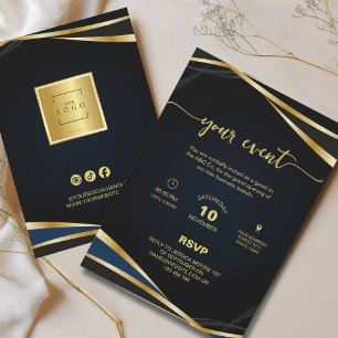 Elegante Gold- und Schwarz-Einladung zu einer Firm Einladung