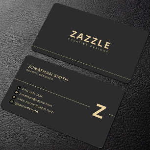 Elegante Gold- und Schwarz-Minimalist Professional Visitenkarte