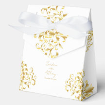 Elegante Gold- und Weiß-Damaskus-Hochzeit