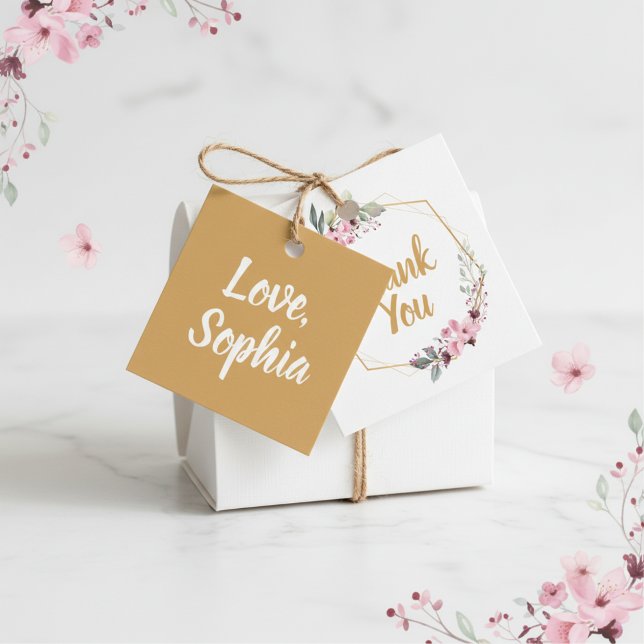 Elegante Gold- und Weißkirschensünder-Feigwarenmar Geschenkanhänger (Elegant birthday favor tags!)