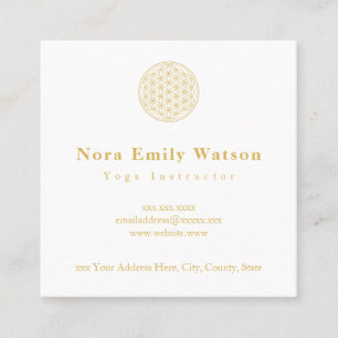 Elegante Gold und White Mandala Business Card Quadratische Visitenkarte