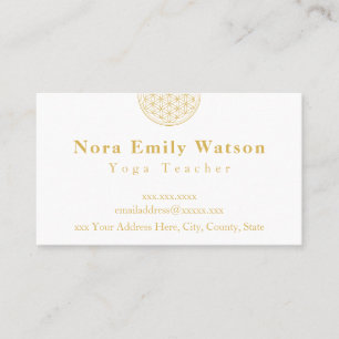 Elegante Gold und White Mandala Business Card Visitenkarte