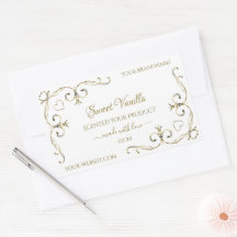 Elegante Gold Verziert Corners auf dem White Produ