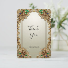 Elegante Gold Verziert Dankeschön Card Dankeskarte