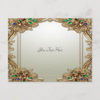 Elegante Gold Verzierte Postkarte