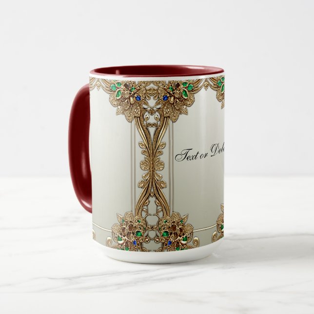 Elegante Gold Verzierte Tasse (Vorderseite Links)