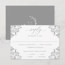 Elegante Gold Vintag Classic Wedding RSVP Card