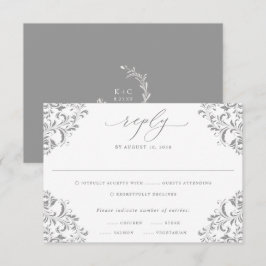 Elegante Gold Vintag Classic Wedding RSVP Card Karte