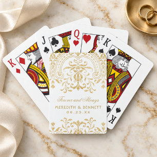 Elegante Gold Vintag Glamour Hochzeit Spielkarten
